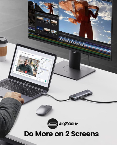Hub de leitor de cartão HDMI USB tipo C 9 em 1 4k Vga Rj45 100w