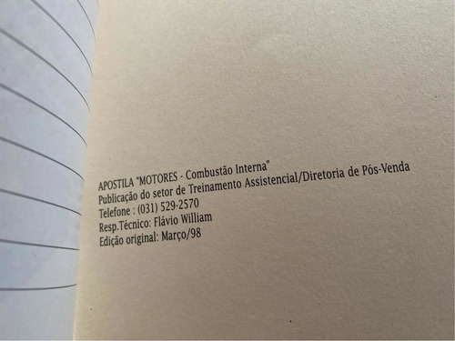 Manual Fiat Assistência Motor Combustão Catálogo Serviço /98 (Usado)