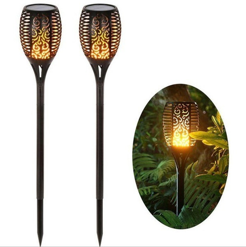 Antorcha Led Lampara Jardin Con Panel Solar Para Exteriores