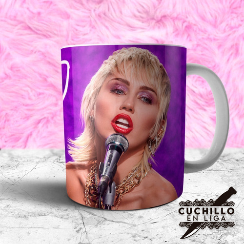 Taza Cerámica Calidad Premium Diseño Miley Cyrus Firma 