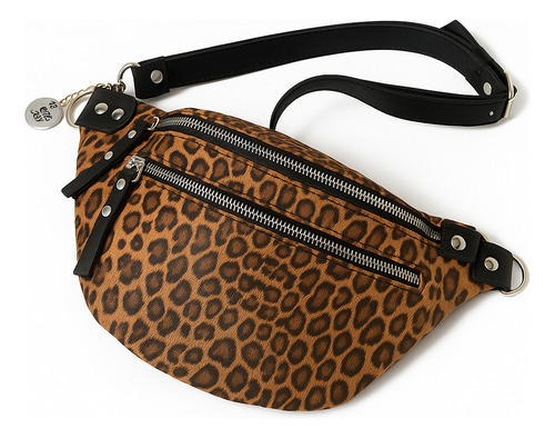 Riñonera Urbana Mujer 100% Cuero Vacuno Mil Amores Animal Print