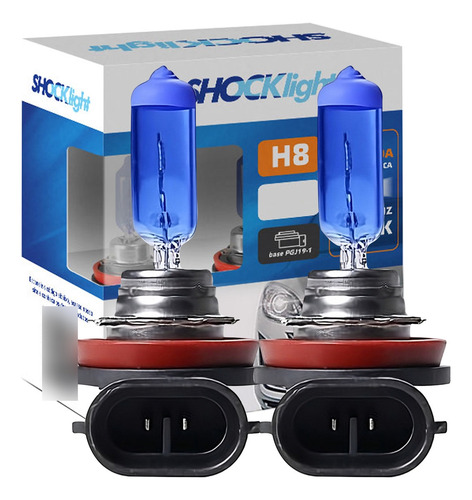 Lâmpadas Super Branca H8 8500k 12v Shocklight