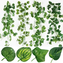 Comprar Tira De Hojas Grandes Artificiales Decoración X 12 Unidades