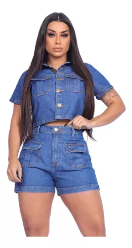 Conjunto Jeans Feminino MercadoLivre 📦