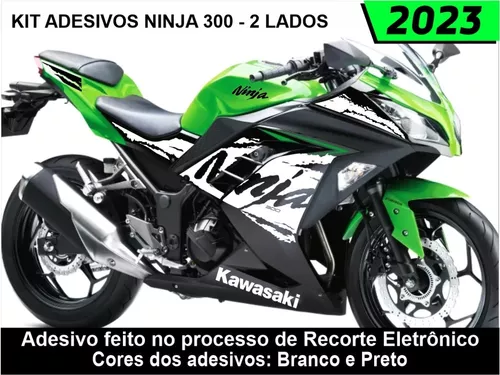 Kit Adesivos Kawasaki Ninja 300 2023 Branco Cód.2