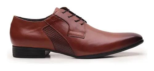 Sapato Social Calvest Couro Leg timo Italiano Havana Confort
