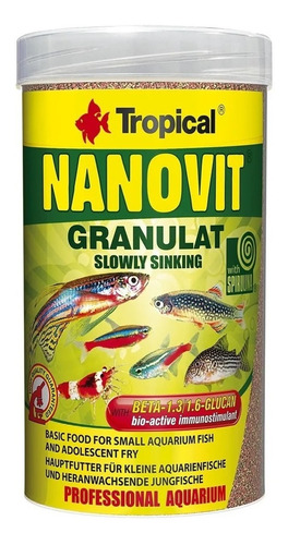 Alimento Peces Chicos Tropical Nanovit Granulat 70g Spirulin