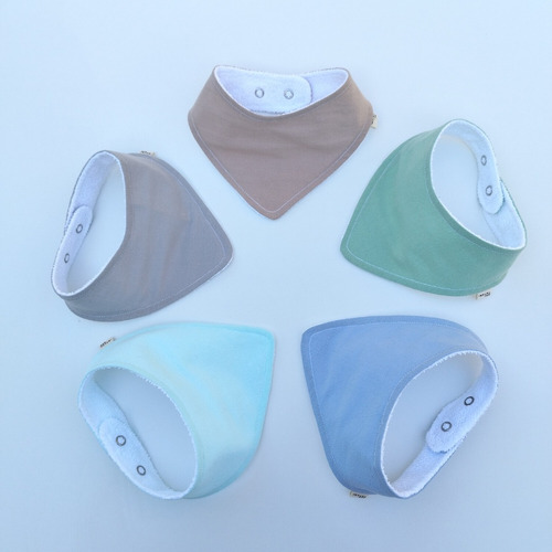 Imagen 10 de 10 de Pack X5 Baberos Bandana Desde Rn Hasta 18m Somos Fabricantes