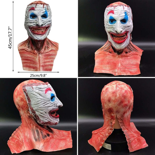 Máscara De Látex De Doble Payaso De Terror Para Cosplay De H