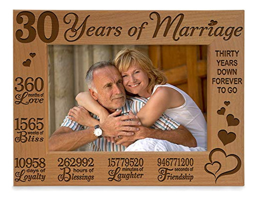 Kate Posh 30 Años De Matrimonio Grabado Natural Wood J9bnc