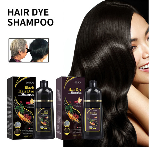 . Champú Colorante Instantáneo Para El Cabello, Color Gris