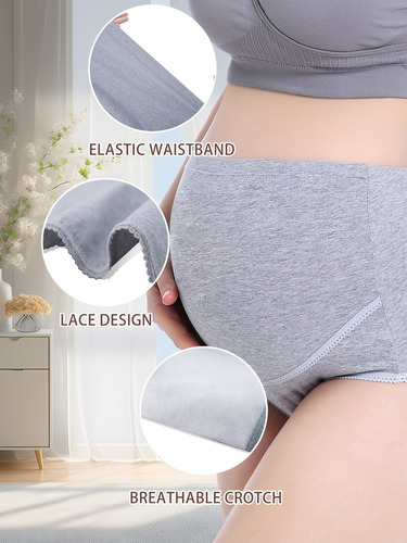 5 Calzoncillos De Algodón Ajustables Para Mujeres Embarazada