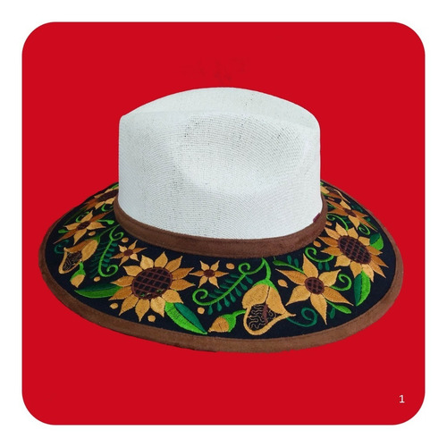 Imagen 5 de 9 de Elegante Sombrero Artesanal De Gamuza Bordado Mediano 1