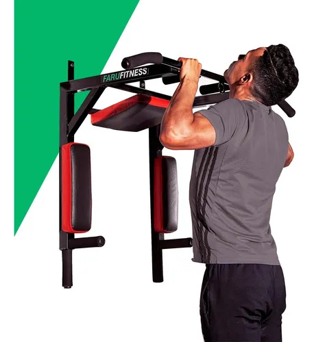 Kit Set Gym Barra Dominadas Puerta Rueda Simple Fitnesas