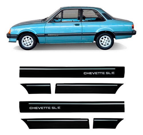 Kit Friso Lateral Chevette Sle 1987 A 1994 - 6 Peças