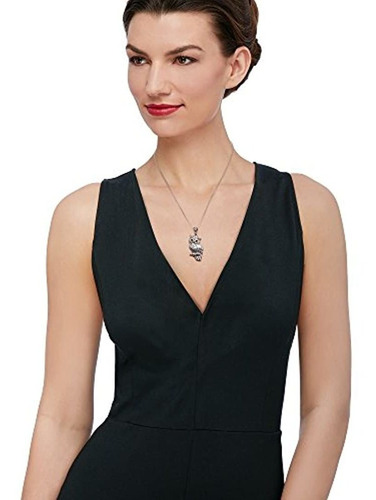 Colgante De Búho De Plata Y Negro, Marca Pyle