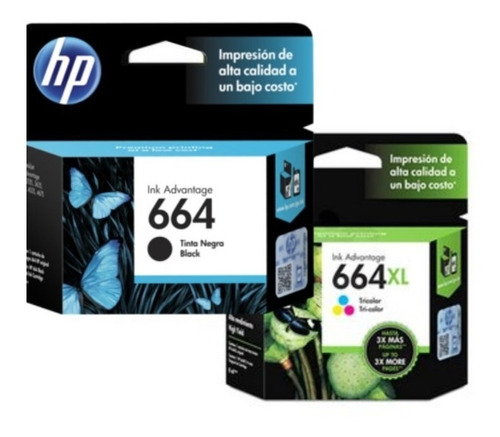 Cartucho Hp 664 Negro + 664xl Color Original 2135 2675 Combo