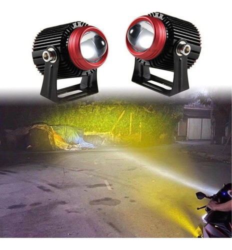2 Focos Luces Lupa Auxiliares Bicolor Niebla Jeep 4x4