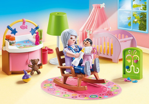 Imagen 4 de 8 de Playmobil Dormitorio De Bebe 70210 Dollhouse Ink Educando