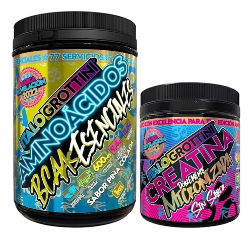 Aminoacidos Bcaas Esenciales 1kg + Creatina Monohidrato 80sv