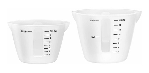 Juego De Tazas Medidoras De Silicona (500 Ml + 250 Ml) ...