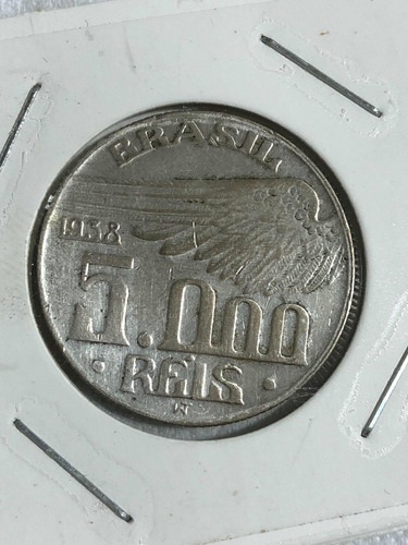 Moeda De Prata Brasil 5000 Réis 1938 Santos Dumont M22