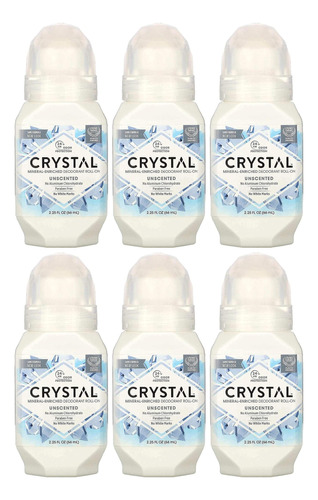 Desodorante Crystal Body Roll-on, 2.25 Onzas, 6 Por Caja.