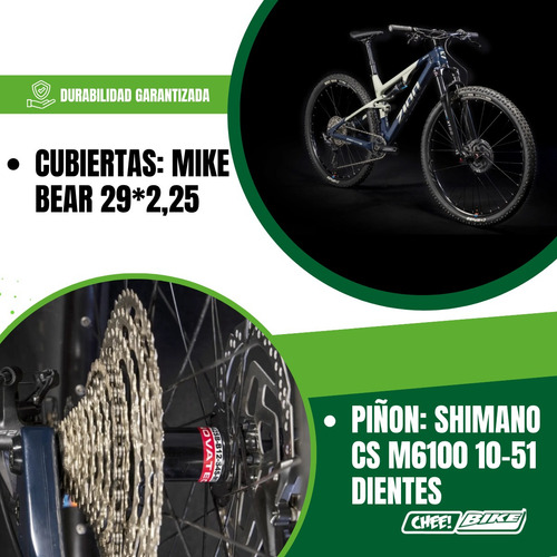 Bicicleta Mtb Zion Rok Carbono Doble Suspensión 29 1x12 V Azul - Gris M