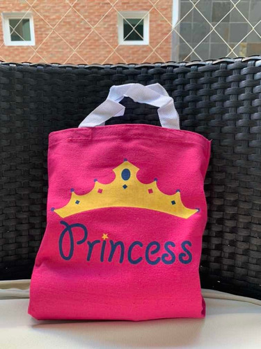 Bolsito Motivo Princesa Princess De Tela Para Cotillón