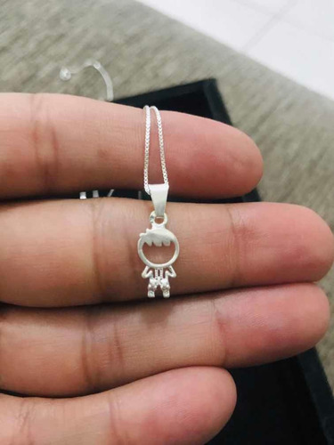 Colar Com Pingente Menino Ou Menina Em Prata 925