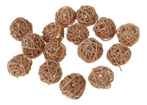 - 4x 15x Bola De Mimbre De Ratán Esfera Temática Natural