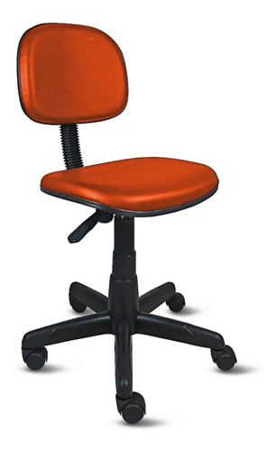 Cadeira de escritório Loja PegaPega Secretária em base giratória  laranja com estofado de couro sintético