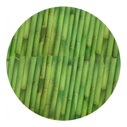 Mantel Pvc Bamboo Redondo 1,60 M Color Verde Bambu