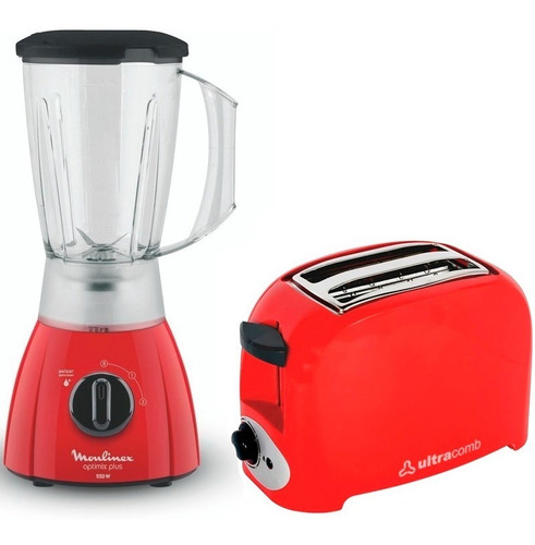 Licuadora Moulinex Optimix Plus Roja + Tostadora Ultracomb