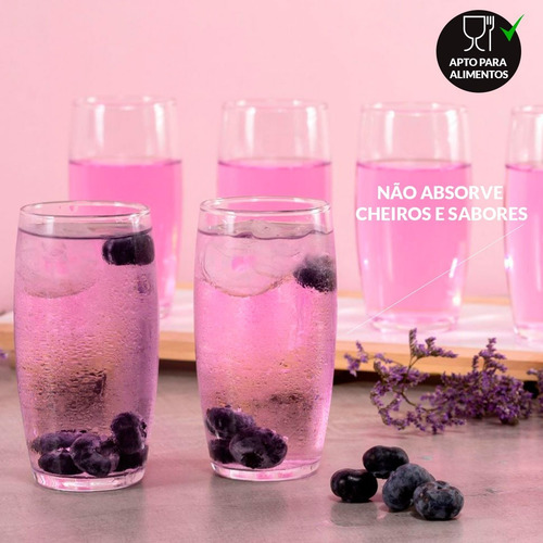 Imagem 6 de 10 de Jogo De Copo Vidro Oca 300ml C/6 Peças Nadir 7729