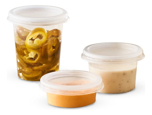Pote / Envase Plástico 6 Oz Con Tapa (25 Uds) Color Opal