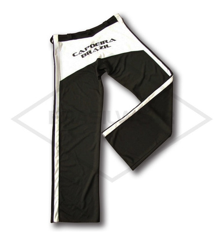 Calça De Capoeira Abada Preto Branco Helanca Poliamid Grossa