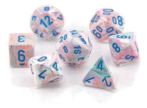 Chessex 7-die Set Mini Festive Pop Art/blue