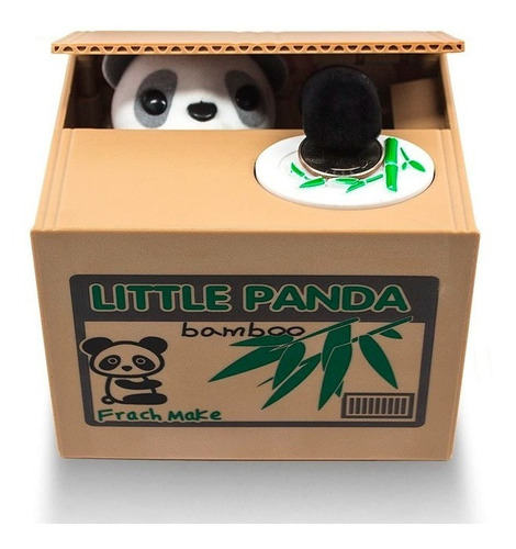 Alcancía Animales Roba Monedas Juguete Ahorrar Magica Color Pandita caja bambú