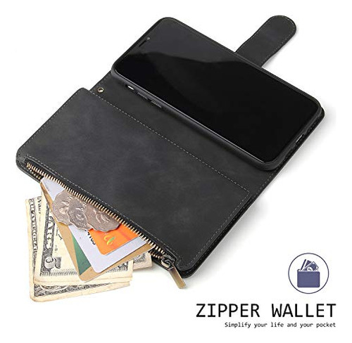 Funda Cartera Para Galaxy A12 5g/m12 5g Negro Vintage Pu -2