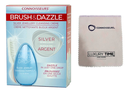 Connoisseurs Brush & Dazzle® Crema Limpiadora Plata + Paño