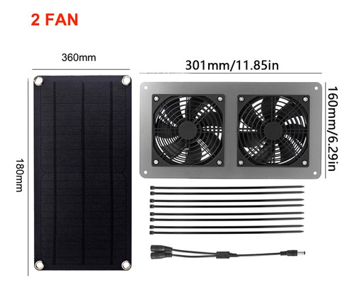 Extractor De Aire Con Panel Solar P810w De 12 V Para Office