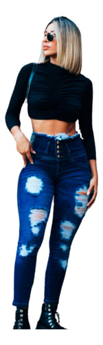 Jeans Push Up Elastizado Levanta Cola 36 Al 50 Modelador 