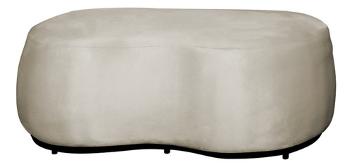 Puff Decorativo Beatriz Orgânico Crm Veludo Azul Turquesa Cor Veludo Bege