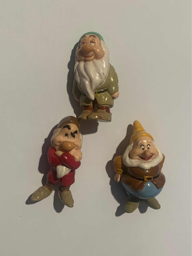 3 Figuras Enanitos Blanca Nieves Disney Año 1993 Originales