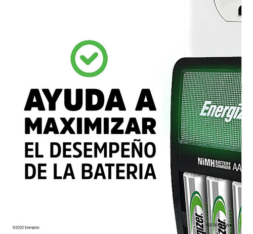 Cargador De Pilas Energizer Mini + 2 Pilas Recargables Aa
