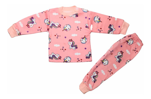 Pijama Franela Diseño Unicornio Bebé Para Niñas