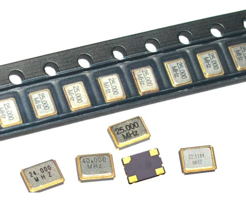Pieza Metal Smd Cuarzo Resonador Cristal Color