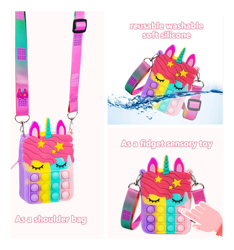 Monedero Pop Bag Civan Con Forma De Unicornio Con Juguete Pa
