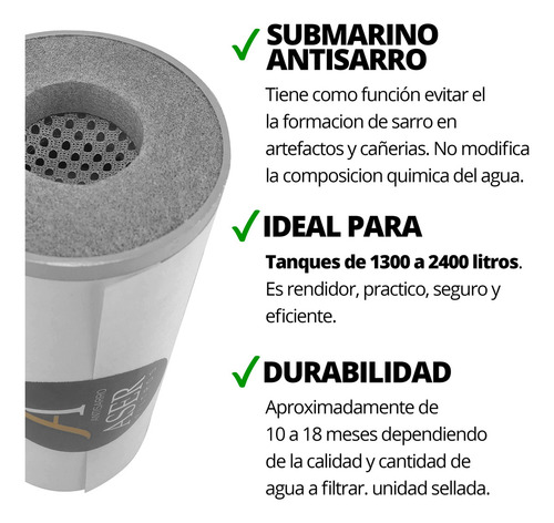 Boya Antisarro Submarino Sal Polifosfato Tanque Agua 2400lts Color Blanco